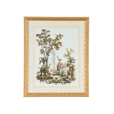 Chelsea House Asian Garden I - Single Picture Frame Print On Giclee In Brown;ivory;light Blue