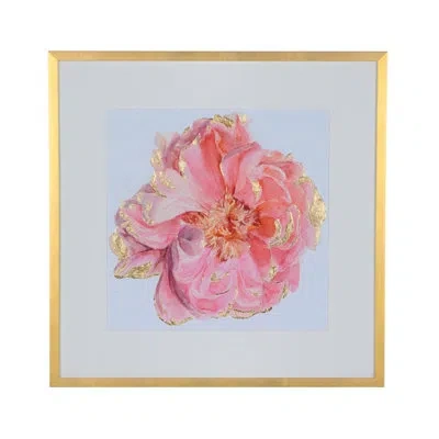 Chelsea House Blossomed Peony I - Single Picture Frame Print On Giclee In Blue;pink