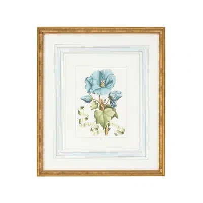 Chelsea House Blue Floral With Ribbon A - Picture Frame Graphic Art In Blue;white
