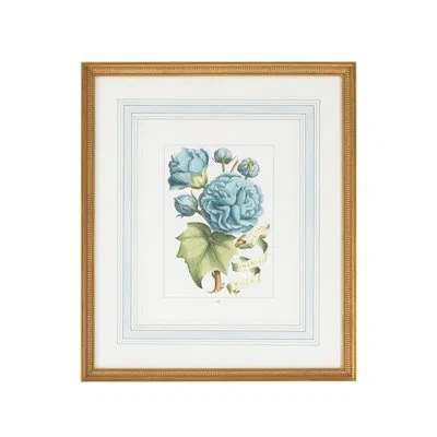 Chelsea House Blue Floral With Ribbon B - Picture Frame Graphic Art In Blue;green