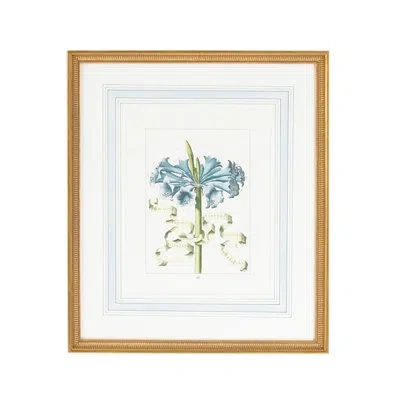 Chelsea House Blue Floral With Ribbon D - Picture Frame Graphic Art In Blue;white