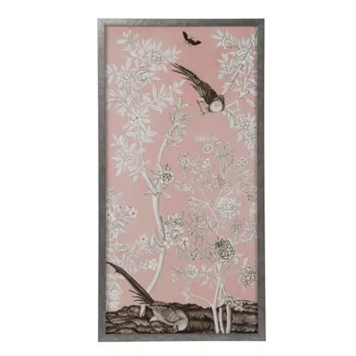 Chelsea House Blush Chinoiserie Ii - Single Picture Frame Print In Brown;pink