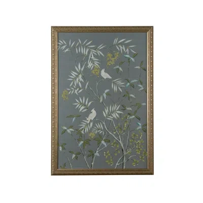 Chelsea House Buckhead Panel-cockatoo - Picture Frame Painting On Fabric In Gray