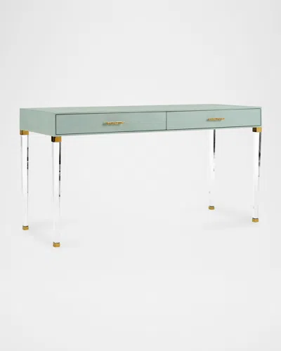 Chelsea House Camilla Faux Shagreen Writing Desk In Blue