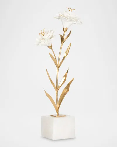 Chelsea House Carnation On Alabaster Stand In White