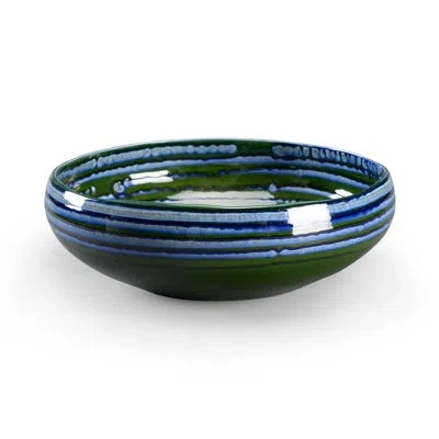 Chelsea House Ceramic Contemporary Decorative Bowl In Blue/green In Blue;green