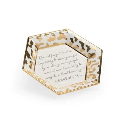Chelsea House Ceramic Decorative Plate By Shayla Copas In White,gold