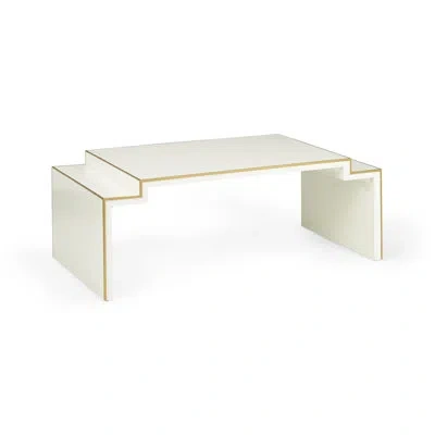 Chelsea House Chatsworth Sled Coffee Table In Cream