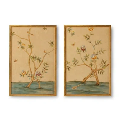 Chelsea House Chinese Panels - 2 Piece Picture Frame Painting Set In Gold