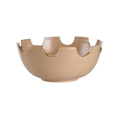 Chelsea House Classic Bowl (lg) - Orange In Taupe