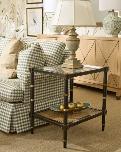 Chelsea House Conner Cane End Table In Black