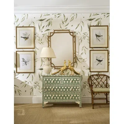 Chelsea House Delicate Birds Vi - Picture Frame Graphic Art In Green