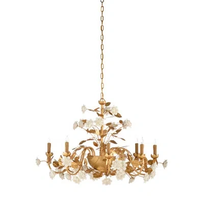 Chelsea House Diego 8 - Light Candle Style Classic / Traditional Chandelier In Gold