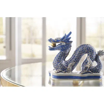 Chelsea House Dragon Figurine In Blue,white