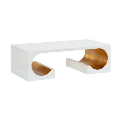 Chelsea House Equinox Cocktail Table In White Lacquer