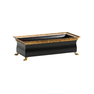 Chelsea House French Tole Iron Planter Box In Black