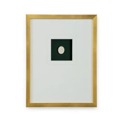 Chelsea House Intaglio In Gold Ii - Single Picture Frame Print In Blue;white;yellow