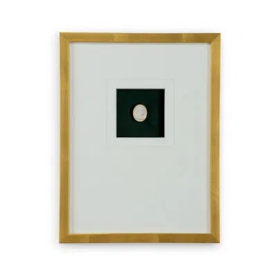 Chelsea House Intaglio In Gold Iv - Single Picture Frame Print In Blue;white