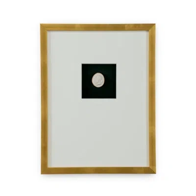 Chelsea House Intaglio In Gold V - Single Picture Frame Print In Blue;black;white