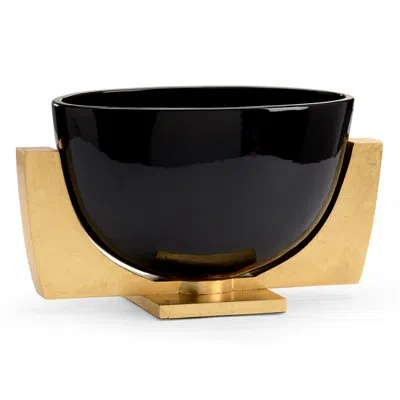 Chelsea House Lander Serving Bowl In Gloss Black