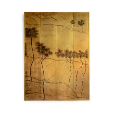Chelsea House Landscape Panels - 4 Piece Picture Frame Multi-piece Image Set On Wood In Black;brown
