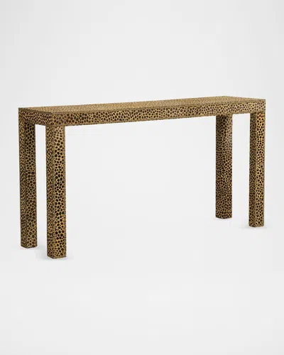 Chelsea House Leopard Printed Hair On Hide Console In Brown