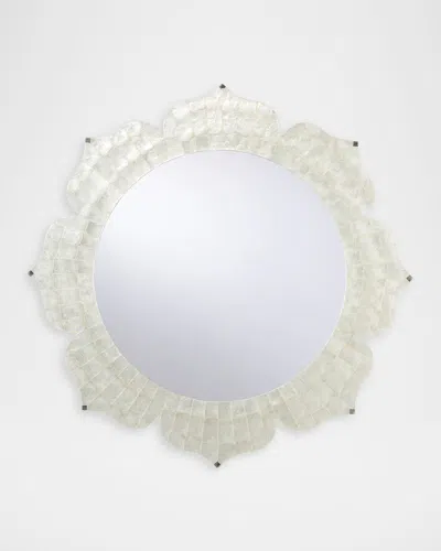 Chelsea House Lotus Flower 37" Capiz Shell Wall Mirror
