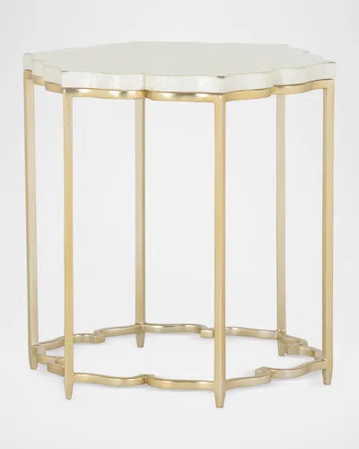 Chelsea House Lotus Flower Capiz Shell Side Table In Gold
