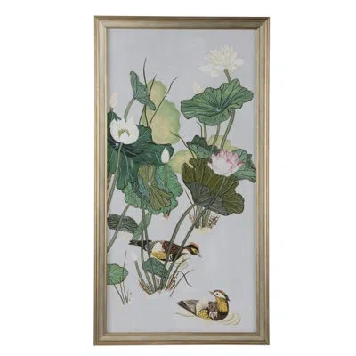 Chelsea House Lotus Pond I - Single Picture Frame Painting In Green;gray