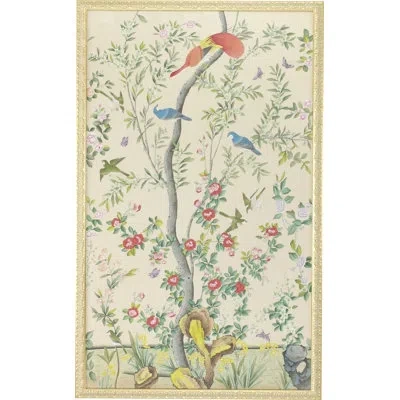Chelsea House M - Picture Frame Painting On Fabric In Green;red;beige
