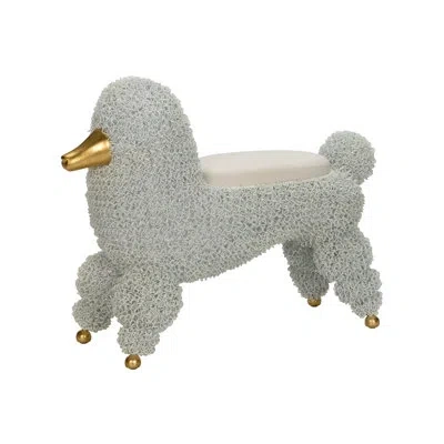 Chelsea House Ooh La La Poodle Stool In White;cream