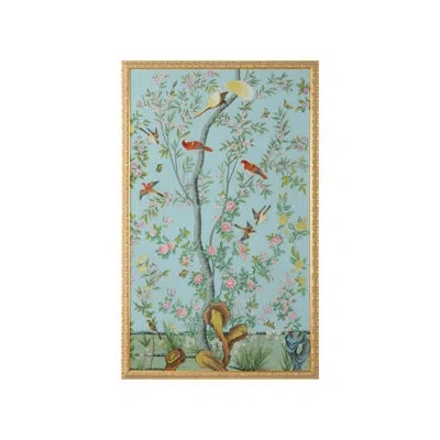 Chelsea House Philadelphia Panel Red Birds - Picture Frame Painting In Blue