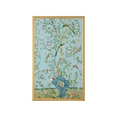 Chelsea House Philadelphia Panel-green Birds - Picture Frame Painting In Blue