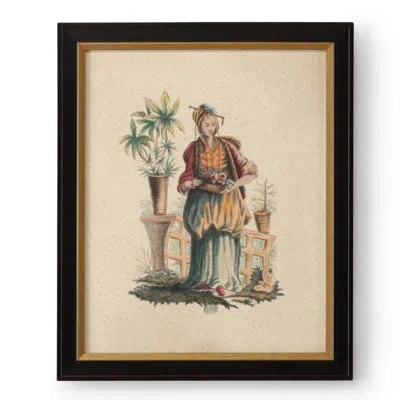 Chelsea House Pillement Painting Ii - Picture Frame Painting In Green;beige