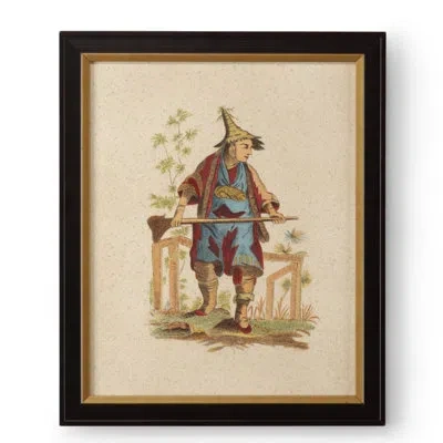 Chelsea House Pillement Painting V - Picture Frame Watercolor Painting In Green;red;beige