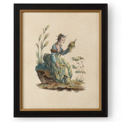 Chelsea House 'pillement Viii' Framed Watercolor Painting Print In Blue;green;tan