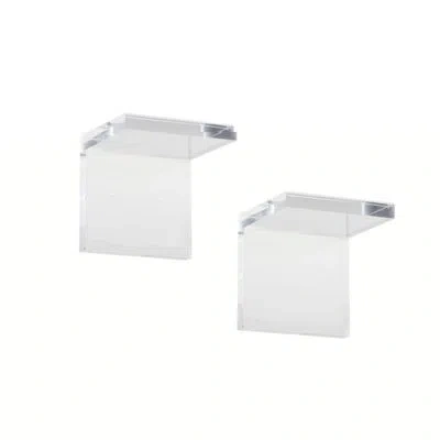 Chelsea House Regency 2 Piece Square Floating Shelf In Clear
