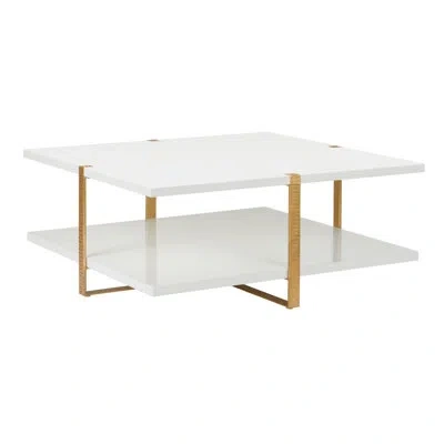 Chelsea House Ribbed Cocktail Table In White