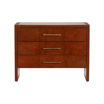 Chelsea House Santino 3 Drawer Chest In Natural Brown;cognac