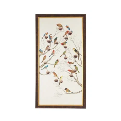 Chelsea House Small Aviary - A - Picture Frame Painting In Blue;green;beige