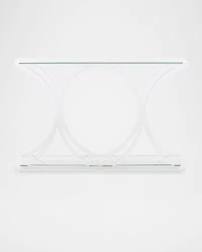 Chelsea House Sweeping Acrylic Console In White
