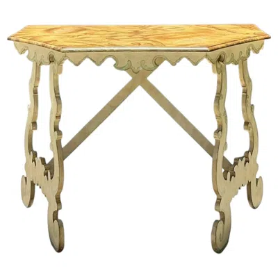 Pre-owned Chelsea House Vintage  Hand Painted Console Table In Brown