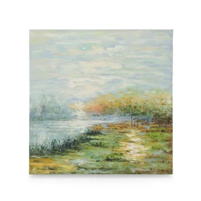 Chelsea House Walk In The Park - Unframed Painting In Blue;green;yellow