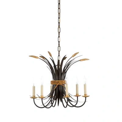 Chelsea House Wheat 6-light Candle Style Classic / Traditional Chandelier In Bronze,antique Gold Leaf