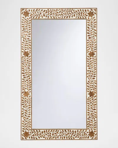 Chelsea House Zara 48" Bone & Wood Wall Mirror