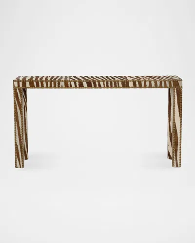 Chelsea House Zebra Printed Hair On Hide Console In Brown