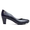 Chelsea Jones Women's Skip Mid Heels In Black Leather In Black
