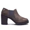 Chelsea Jones Women's Step Mid Heel Ankle Boot In Café In Multi