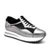 Chelsea Jones Women's Verse Elevated Trainer Shoes In Silver Leather/blackmesh In Multi
