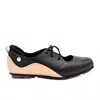 Chelsea Jones Women's Vibe Slip-on Flat Shoes In Black & Rosegold Leather In Multi